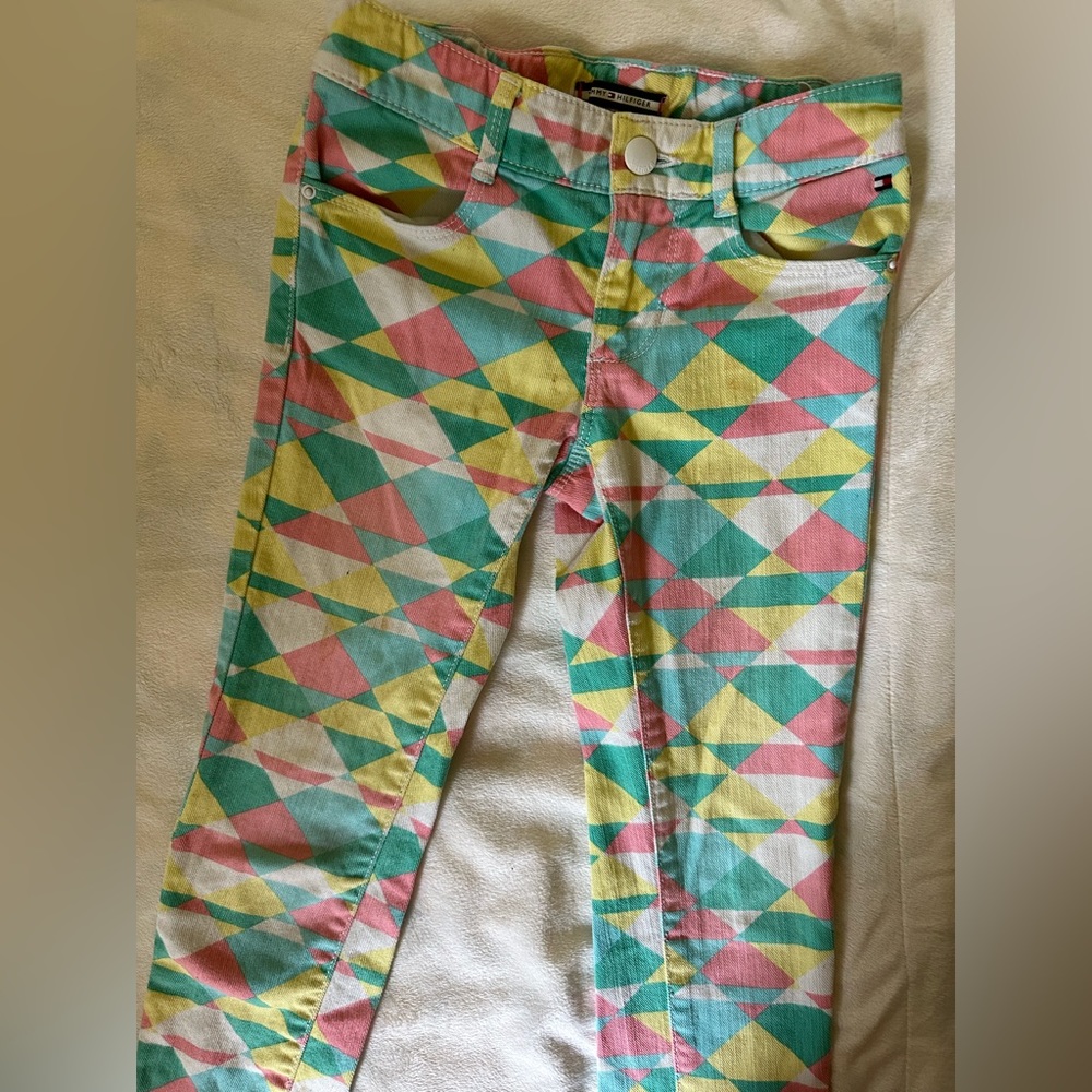 EUC Tommy Hilfiger Pastel Geometric Skinny Jeans size 6